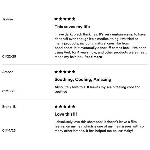 NEW VERB Dandruff Shampoo Moisturizing Non Stripping Salicylic Acid Dry Scalp - Picture 12 of 12